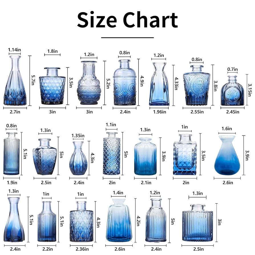 Antique Glass Vase セット Amazon.com: Valemoon Blue Antique Vase, 12 Inches Elegant